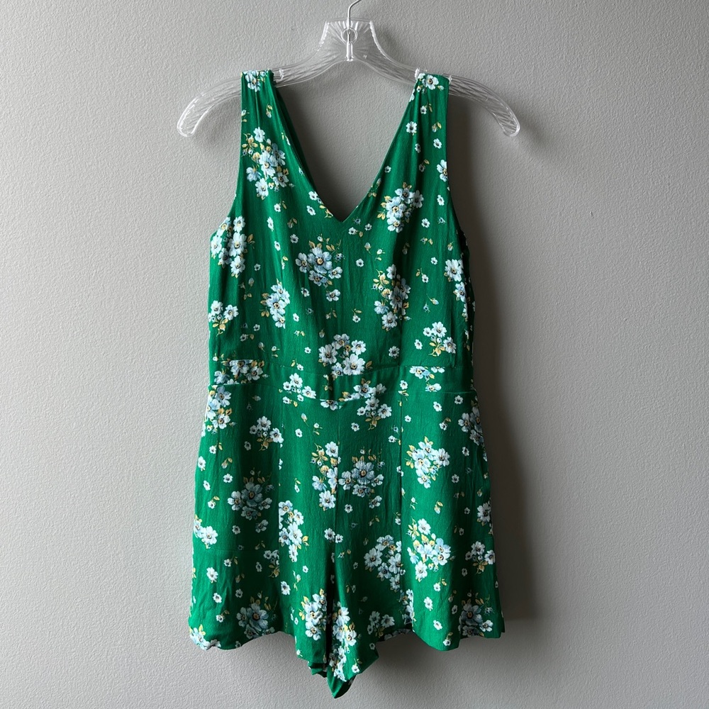 LOFT Green Floral Romper